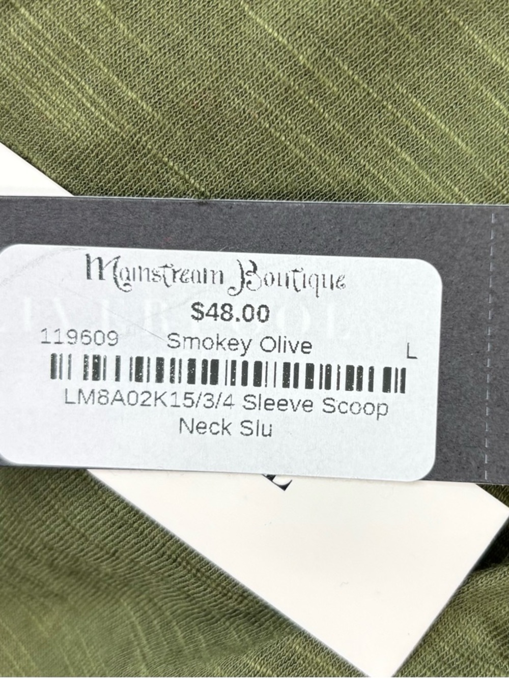 Liverpool L Smokey Olive Green Scoop Neck Long Sleeve Top - Picture 4 of 6